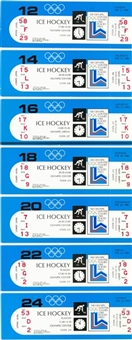 Lot of (7) 1980 U.S Olympics Hockey Team “Miracle on Ice” Full Tickets